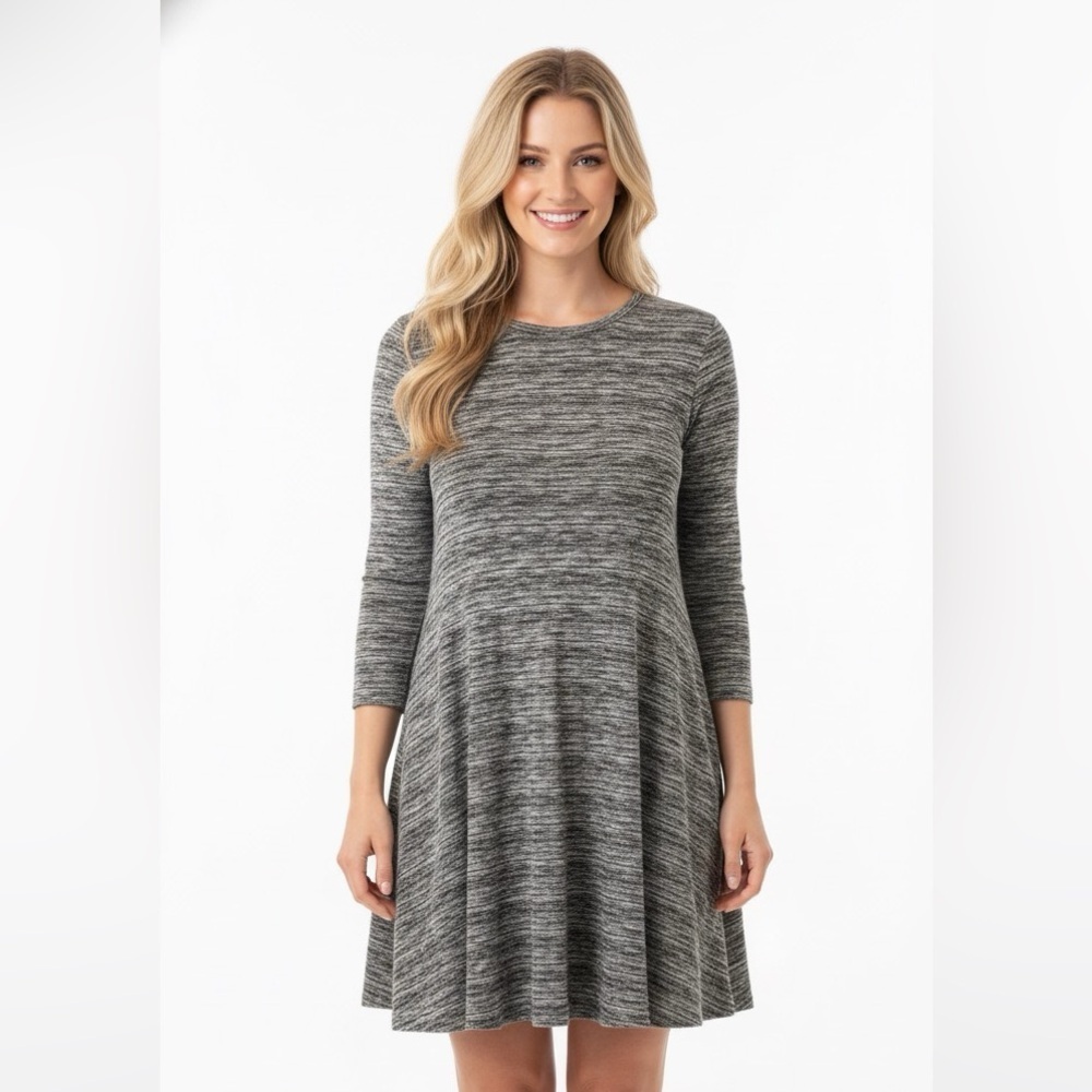 One Clothing grey cozy soft knit skater dress